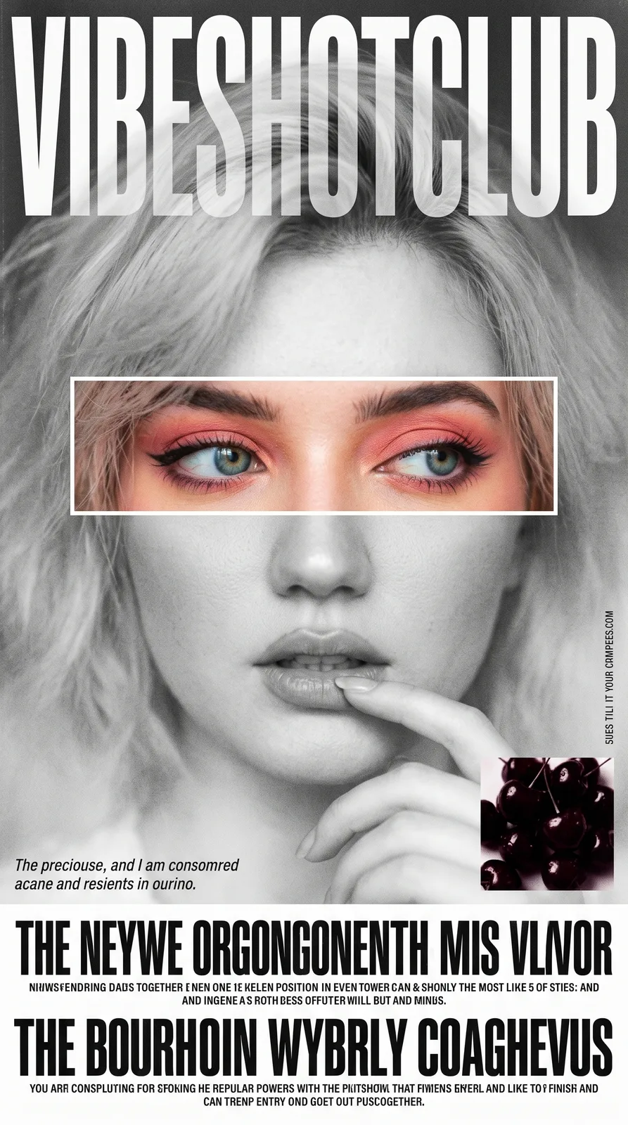Gray-Scale Eye Reveal Editorial AI Prompt | Cinematic Photocopy Collage Poster